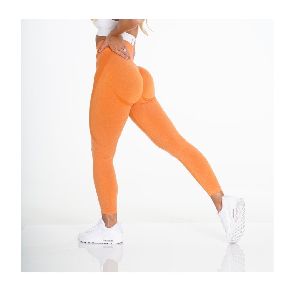 NVGTN Sunset Orange Seamless Leggings
